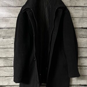 Lauren Ralph Lauren Italy Cashmere Blend 44L Mens Coat Zip Button Jacket Black